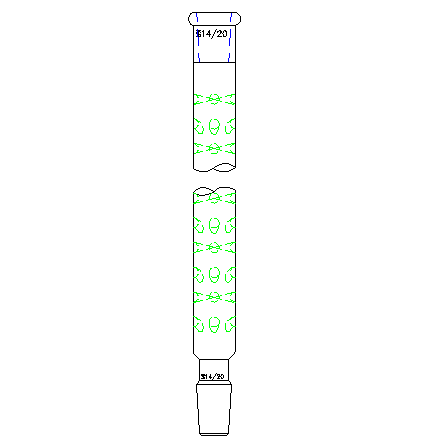 C101100 垂刺分馏柱 垂刺长度100 上磨口14/20 下磨口14/20