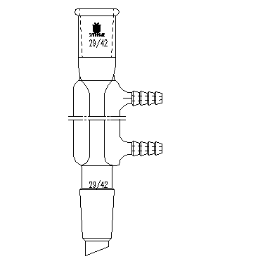 C205100,直型冷凝器,29/42,有效长度:100mm,φ10mm小咀