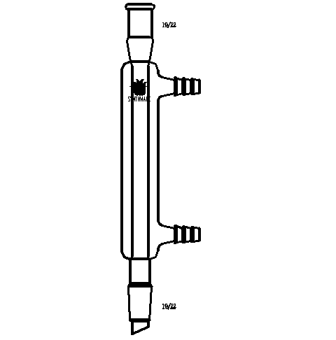 C209180,直型冷凝器,19/22,有效长度:180mm,φ8mm小咀