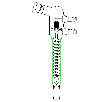 C351420 回流冷凝器，105°，高效 磨口14/20