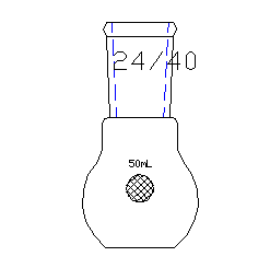 F122450,平底烧瓶,磨口:24/40,50ml