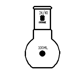 F124100,平底烧瓶,磨口:24/40,100ml