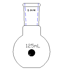 F124125,平底烧瓶,磨口:24/40,125ml