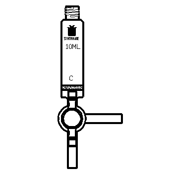 P130010C,多肽固相合成管,T型四氟节门,10ml,14#,G2