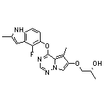 (R)-1-[4-(4-氟-2-甲基吲哚-5-基氧基)-5-甲基吡咯并[2,1-f][1,2,4]三嗪-6-基氧基]-2-丙醇