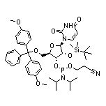 5’-O-(4,4’-二甲氧基三苯甲基)-2’-O-(叔丁基二甲基硅基)尿苷-3’-[(2-氰基乙基)-(N,N-二异丙基)]亚磷酰胺