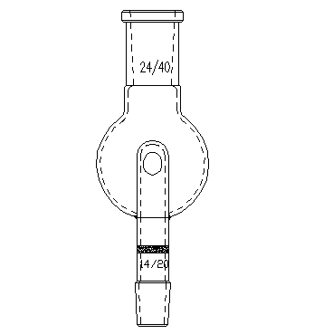 A232414,防溅球,具砂板,上磨口:24/40,下磨口:14/20,100ml