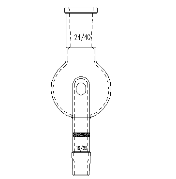 A232419,防溅球,具砂板,上磨口:24/40,下磨口:19/22,100ml