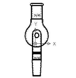 A232424,防溅球,具砂板,上磨口:24/40,下磨口:24/40,100ml