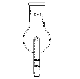 A232914,防溅球,具砂板,上磨口:29/42,下磨口:14/20,100ml