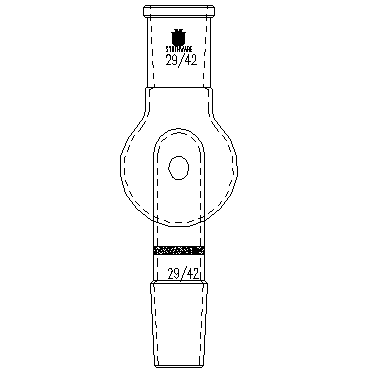 A232929,防溅球,具砂板,上磨口:29/42,下磨口:29/42,100ml