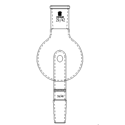 A242250,防溅球,具孔玻板,上磨口:29/42,下磨口:24/40,250ml