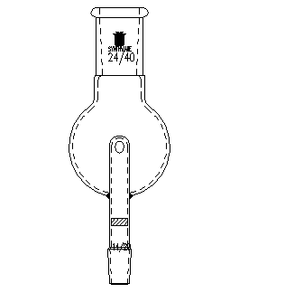 A242414,防溅球,具孔玻板,上磨口:24/40,下磨口:14/20,100ml