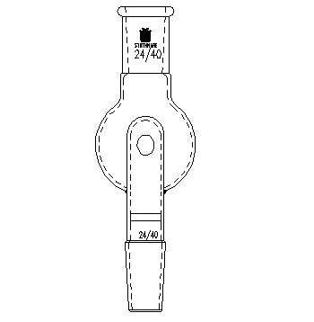 A242424,防溅球,具孔玻板,上磨口:24/40,下磨口:24/40,100ml