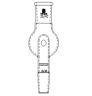 A242924,防溅球,具孔玻板,上磨口:29/42,下磨口:24/40,100ml