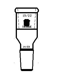 A251914,B型接头(小变大),上磨口:19/22,下磨口:14/20