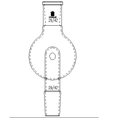 A608250,防溅球,具回流孔,上磨口:29/42,下磨口:29/42,250ml