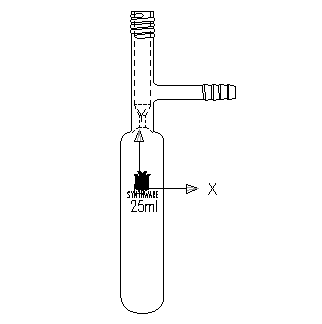 F580825,溶剂储存瓶,25ml,8mm高真空,管外径×总高:26×100mm