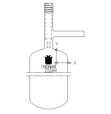 F584250,溶剂储存瓶(SCHLENK),250ml,管外径×总高:60×140mm,0-4mm高真空