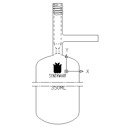 F584350,溶剂储存瓶(SCHLENK),350ml,管外径×总高:70×140mm,0-4mm高真空