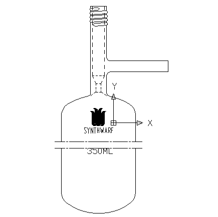 F588350,溶剂储存瓶(SCHLENK),350ml,管外径×总高:70×140mm,0-8mm高真空