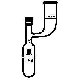 F762450,溶剂储存瓶，具内磨口,24/40,50ml,4mm高真空阀,管外径*长度28mm*140mm