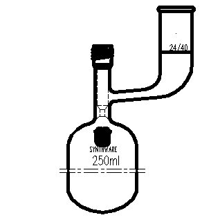 F764258,溶剂储存瓶，具内磨口,24/40,250ml,8mm高真空阀,管外径*长度60mm*140mm