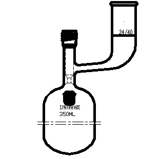 F764350,溶剂储存瓶，具内磨口,24/40,350ml,4mm高真空阀,管外径*长度70mm*140mm