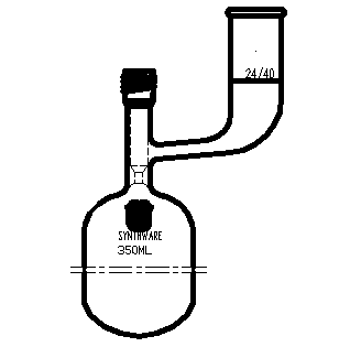 F764358,溶剂储存瓶，具内磨口,24/40,350ml,8mm高真空阀,管外径*长度70mm*140mm