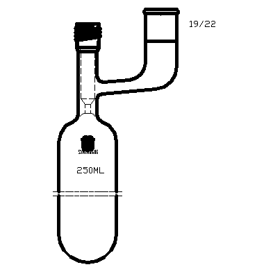 F769250,溶剂储存瓶，具内磨口,19/22,250ml,4mm高真空阀,管外径*长度60mm*140mm