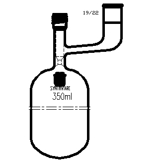 F769358,溶剂储存瓶，具内磨口,19/22,350ml,8mm高真空阀,管外径*长度70mm*140mm